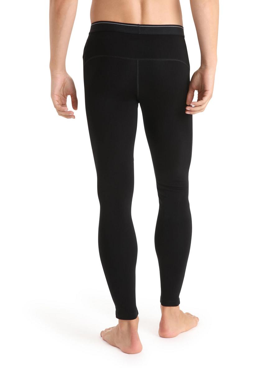 Base Layers Icebreaker 15.5 Merino Thermal Leggings Męskie Czarne | PL 1593OKIR